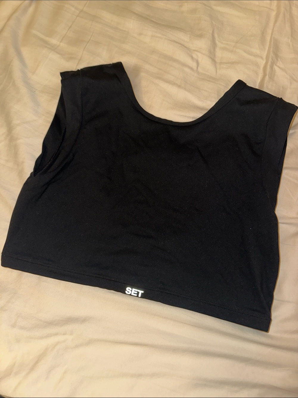 SET Active Black Crop Tank Top